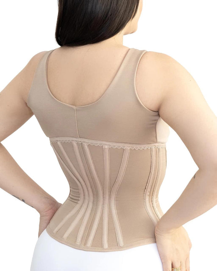 18 Steels Abdominal Shaping Lace Waist Trainer Vest  - By Qivii