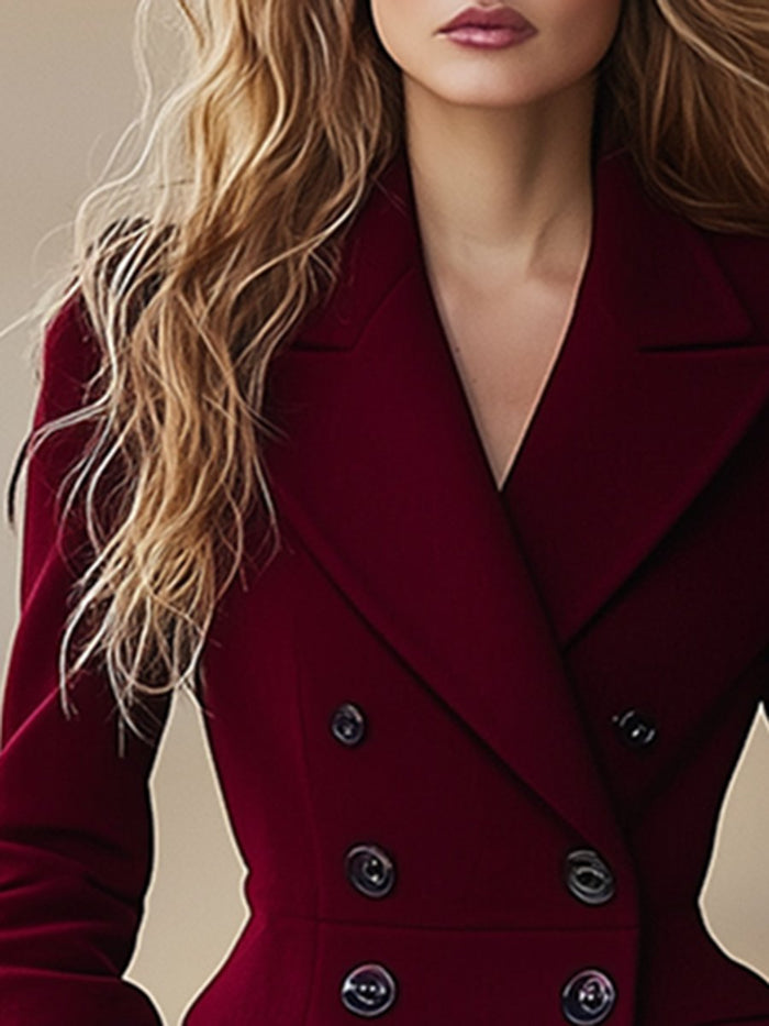【24-hour shipping out】High-End Temperament Waist Lapel Coat  - By Qivii