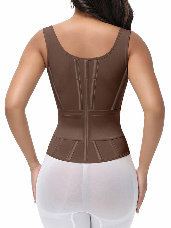 Adjustable Strap High Compression Zipper Bustier Shaper Vest  - By Qivii