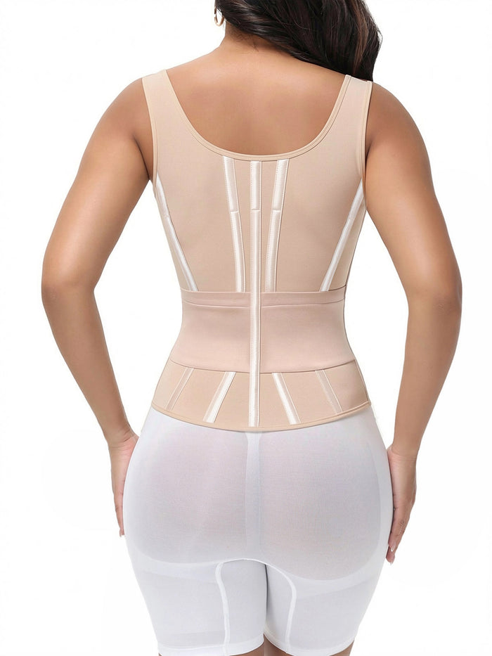 Adjustable Strap High Compression Zipper Bustier Shaper Vest  - By Qivii
