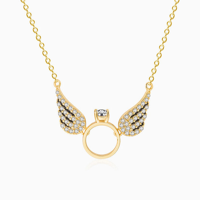 Angel Wings Ring Necklace by Qivii