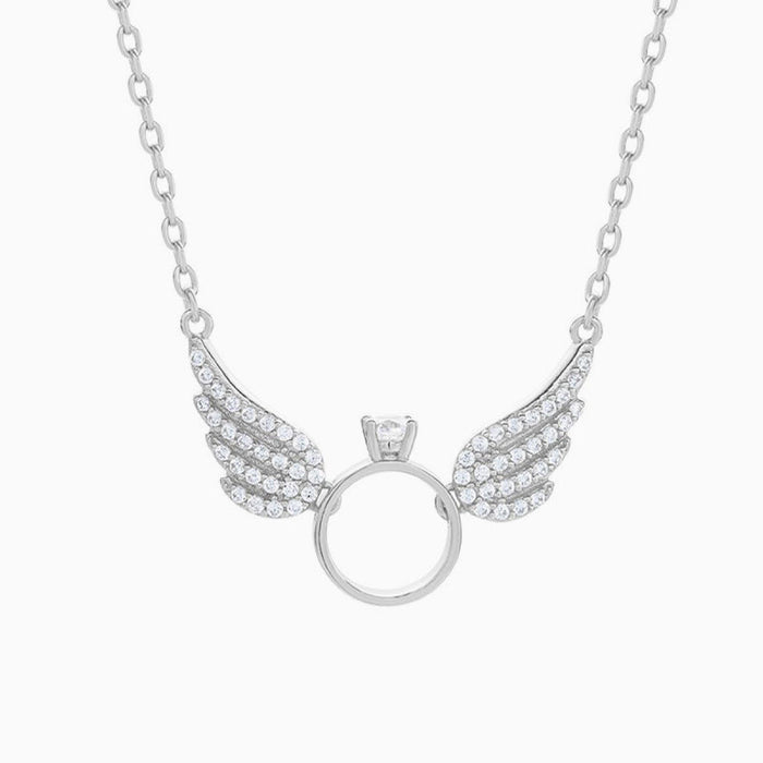 Angel Wings Ring Necklace by Qivii