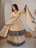 Beige Embroidery Work Sharara Set