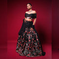Black Foux Gorgette thread with Sequnce Lehenga Choli - INSPIRED | Ready To Wear - qivii