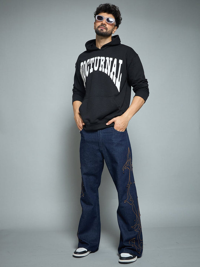 Black Nocturnal Oversized Hoodie