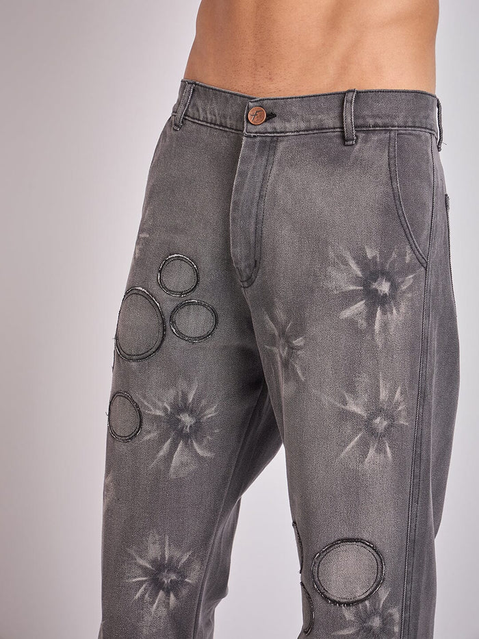 Black Oxygen Bubble Washed Denim