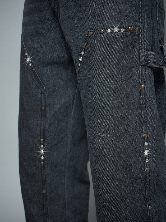 Black Riveted Carpenter Patch Denim