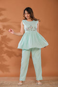 Blue Bell Cotton Embroidered Co- Ord Set