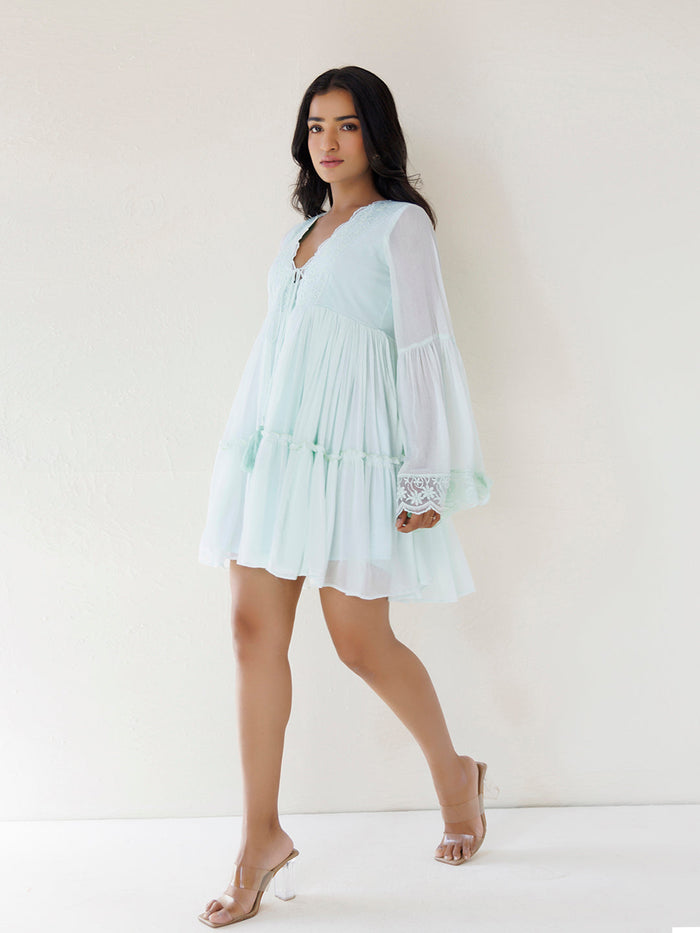 Blue Flox Chiffon Dress