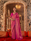 Burnt Pink Handloom Weaving Saree