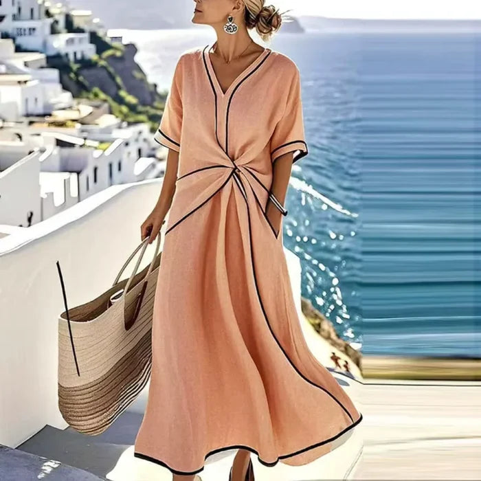 Carol | Elegant Loose Fit Summer Maxi Dress by Qivii