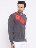 Charcoal Contrast Patch Pocket Sweatshirt
