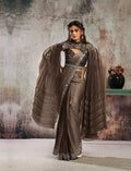 Congo Brown Ready To Wear Saree