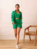 Cymbidium Orchid Green Cotton Co- Ord Set