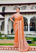 Deep Orange Georgette Weaving Saree