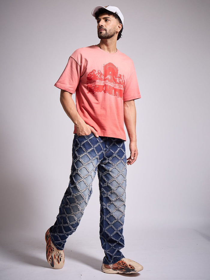 Faded Coral Last Supper Graphic Tshirt