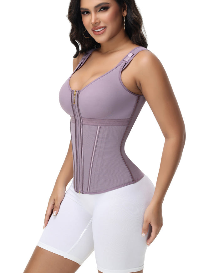 Fajas Colombianas Zip Front Steel Bone Tummy Control Waist Trainer - By Qivii