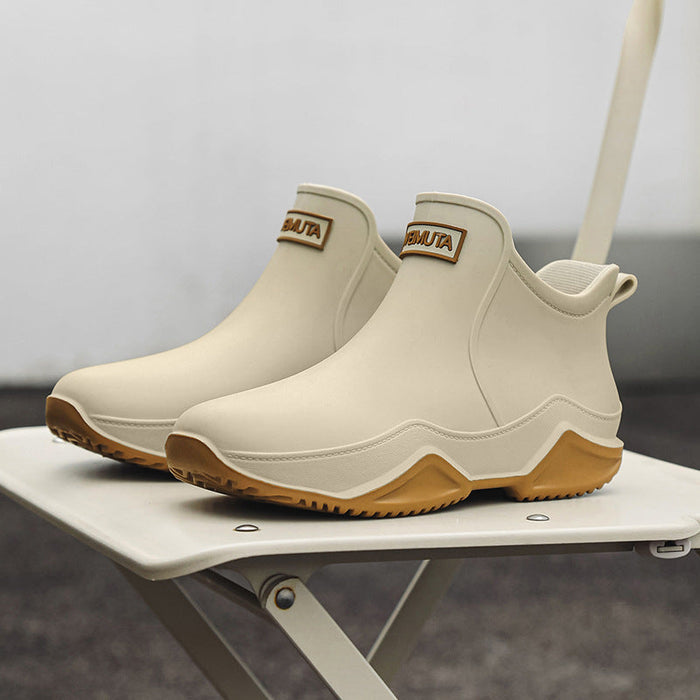 Fashionable Short-Cut Unisex Rain Boots – Waterproof, Anti-Slip, All-Season PVC Fishing & Work Boots