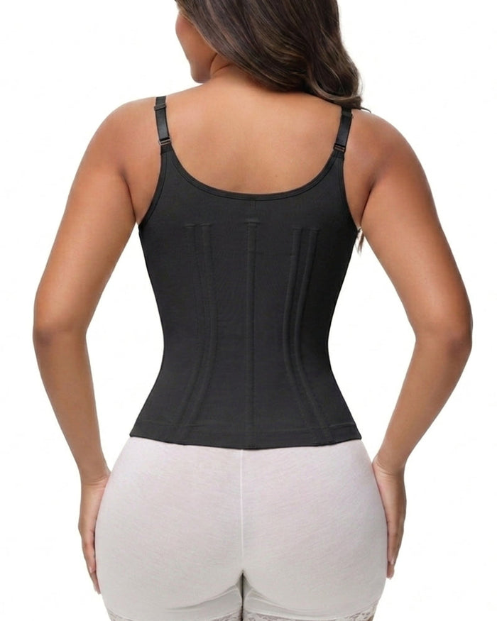 Floral Lace Overbust Waist Trainer Top With Nipple Covers - By Qivii