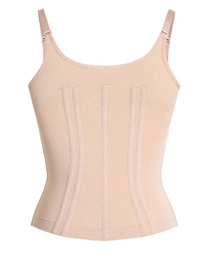 Floral Lace Overbust Waist Trainer Top With Nipple Covers - By Qivii