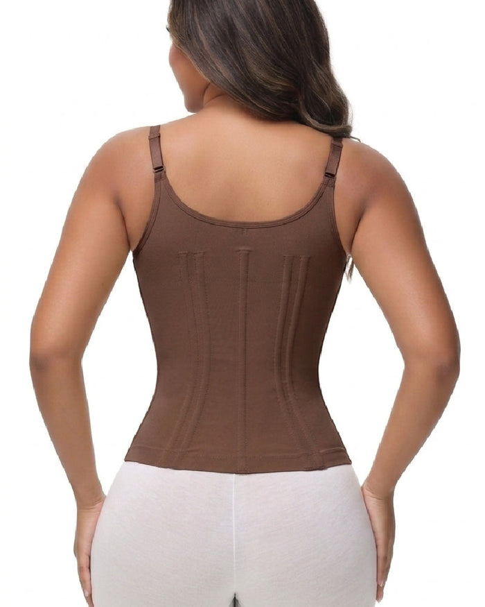 Floral Lace Overbust Waist Trainer Top With Nipple Covers - By Qivii
