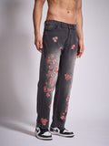 Grey Tint Cherry Blossom Straight Fit Denim