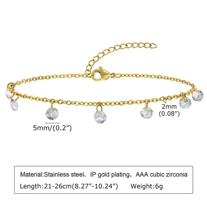 White Zircon Anklet JC-138GW