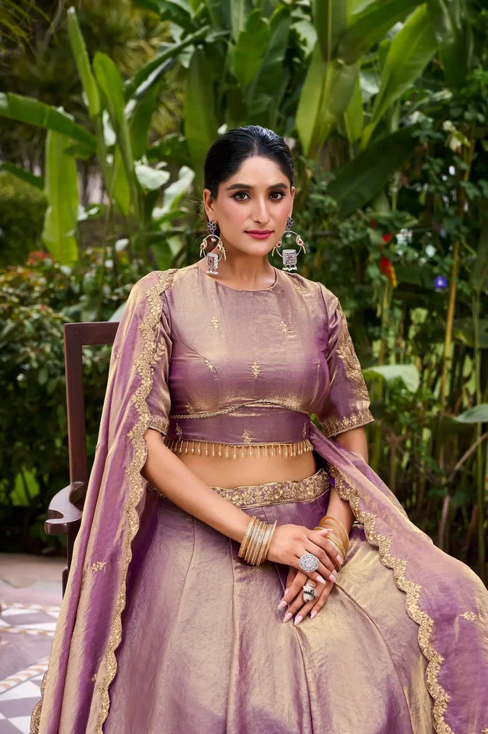 Lavender Fendi Embroidery Lehenga Choli