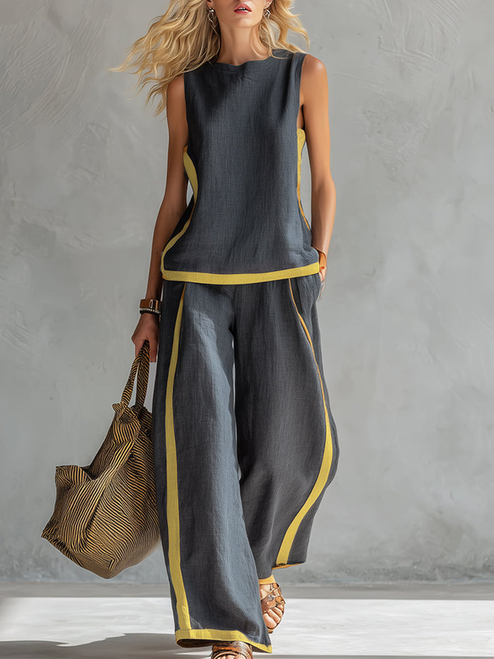Marlene | Elegant Wide Leg Two Piece Summer Set by Qivii