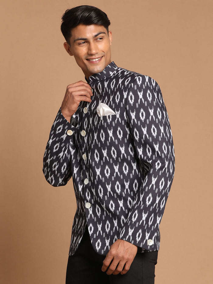 Men's Black Ikat Jodhpuri