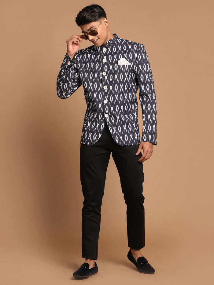 Men's Black Ikat Jodhpuri