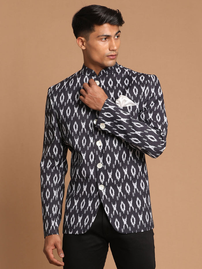 Men's Black Ikat Jodhpuri