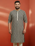 Men's Plus Black Sequin Kurta