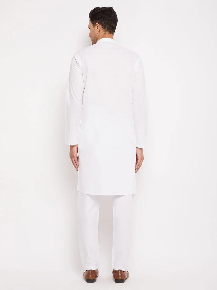 Men's White Kurta And Pajama Set
