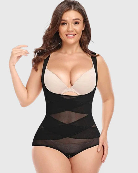 Mesh Seamless Waist Slimmer Corset Butt Shaping Shapewear Bodysuit  - By Qivii