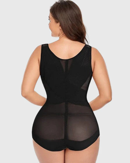 Mesh Seamless Waist Slimmer Corset Butt Shaping Shapewear Bodysuit  - By Qivii