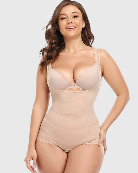 Mesh Seamless Waist Slimmer Corset Butt Shaping Shapewear Bodysuit  - By Qivii
