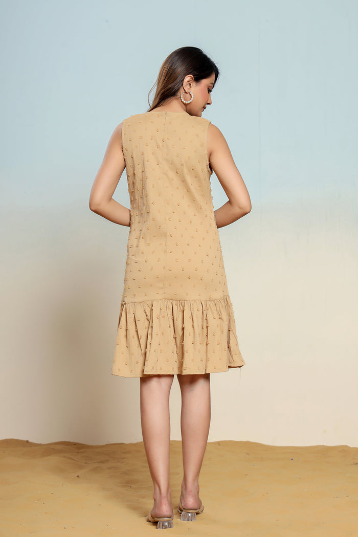 Pale Khakhi Bauble Dress