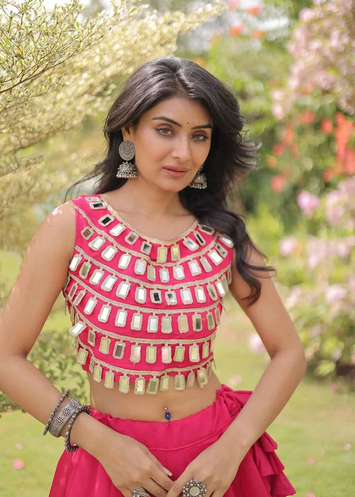 Rani Pink Designer Navaratri Lehenga Choli