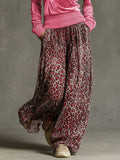 Retro Leopard Print Chiffon Pants  - By Qivii
