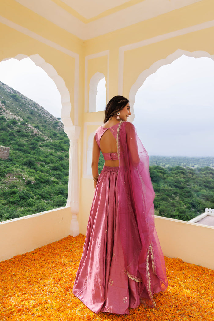 Rose Wine Pink Lehenga Set