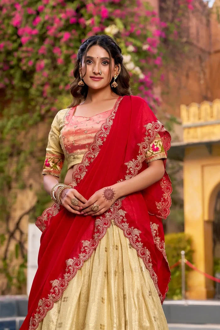 Sand Yellow Paithani Lehenga Choli