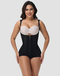 Seamless Mesh Splicing Firm Control Shapewear Open Bust Butt Lift Bodysuit - By Qivii