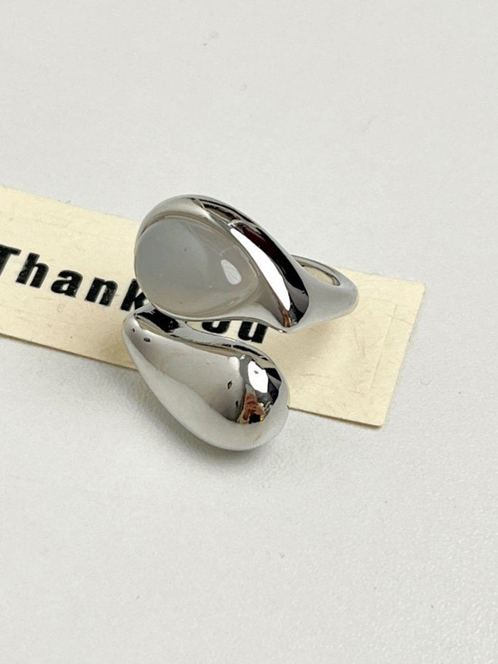 Simple Transparent Irregular Water Drop Open Ring  - By Qivii