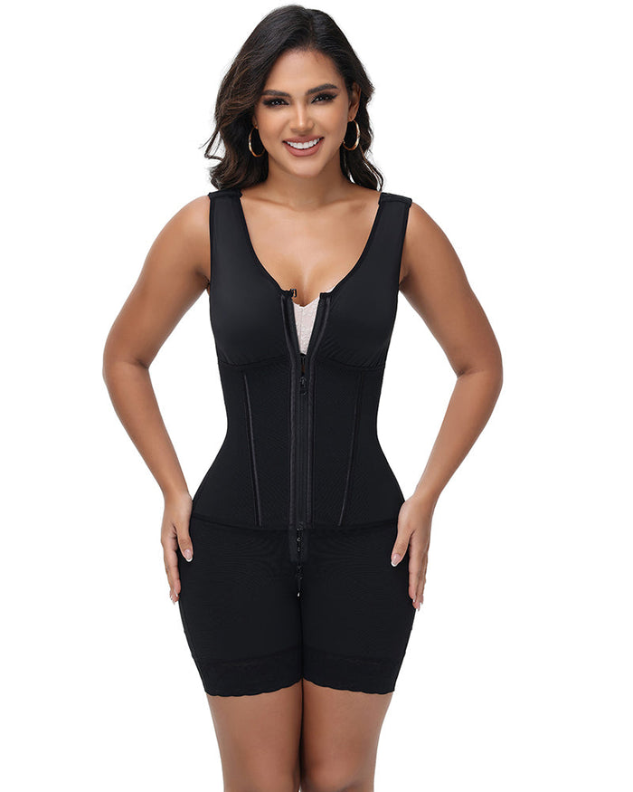 Sleeveless Faja Chest Tummy Control Body Shaper with Waist Trainer - By Qivii