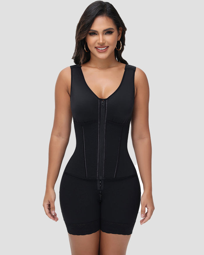 Sleeveless Faja Chest Tummy Control Body Shaper with Waist Trainer - By Qivii