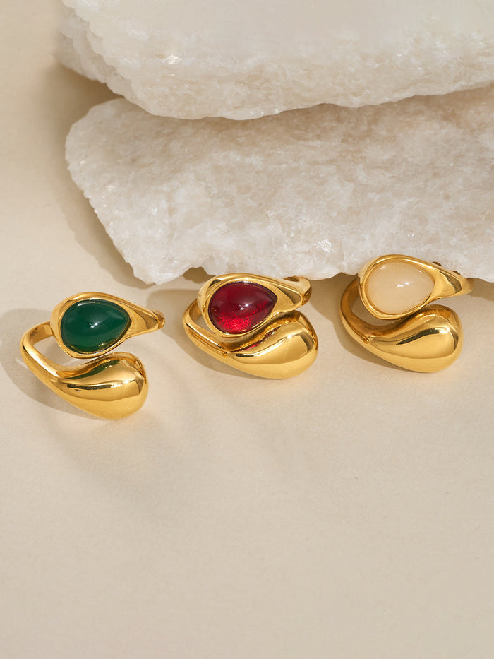 Stylish Irregular Teardrop Ring  - By Qivii