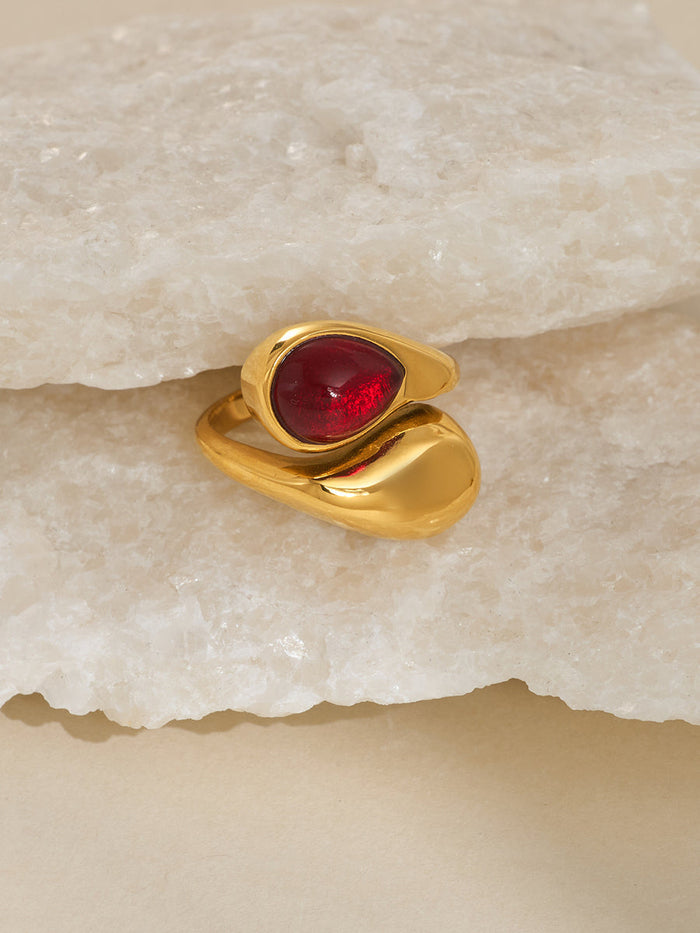 Stylish Irregular Teardrop Ring  - By Qivii