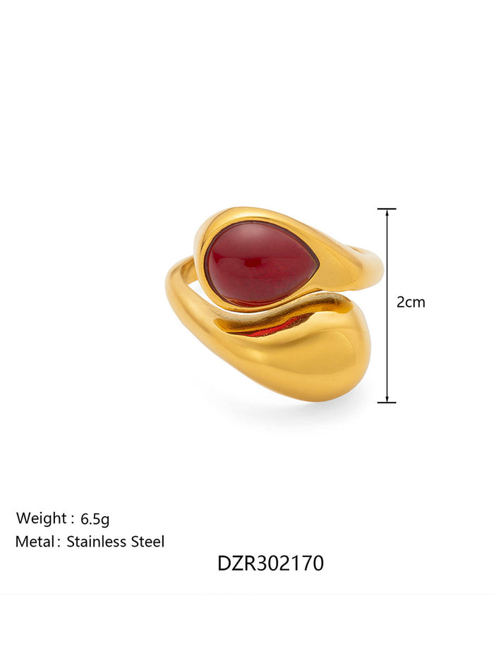 Stylish Irregular Teardrop Ring  - By Qivii