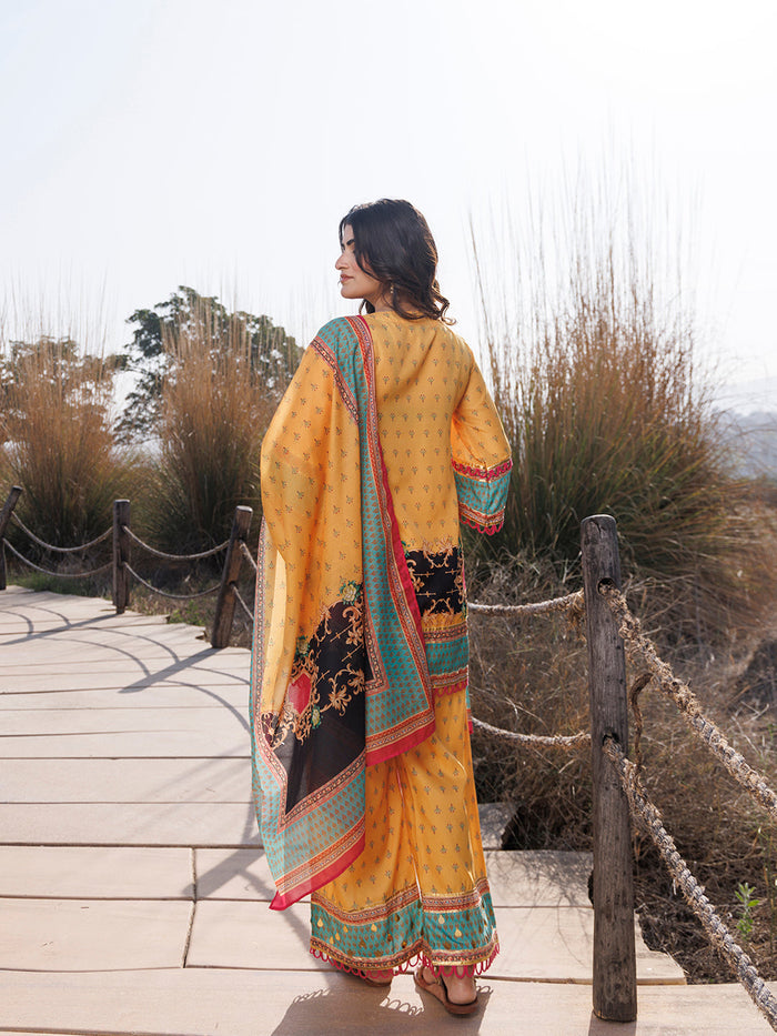 Sunstruck Yellow Muslin Kurta Set